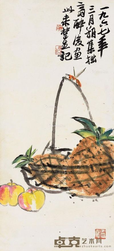 来楚生 风波平安图 74.5×34cm