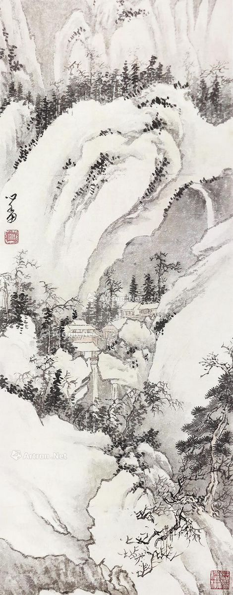 lot:137 溥儒 雪景山水