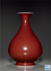 清乾隆·霁红釉玉壶春瓶
