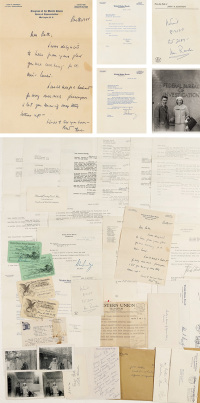肯尼迪 等    1948年至1957年作 与鲁斯?凯利通信一批 信笺、信封、照片等 （附证书）