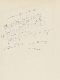 德彪西 1914年3月作 《牧神午后前奏曲》亲笔书写谱 文稿 一张一页 （附证书）