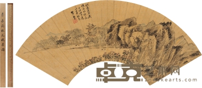 李流芳 秋花晚景图 52.5×17cm