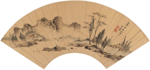 杜翼龙 茅亭幽隐图