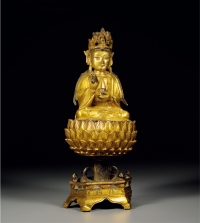 明·铜鎏金观音菩萨坐像