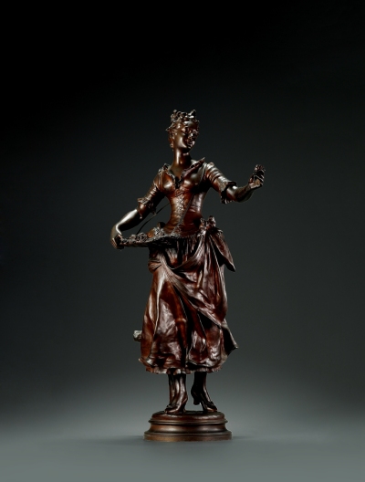 尤金·马里奥东   青铜卖花少女雕像