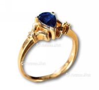 美国心形蓝宝石配钻石戒指 （一枚）