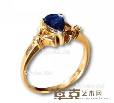 美国心形蓝宝石配钻石戒指 （一枚） --