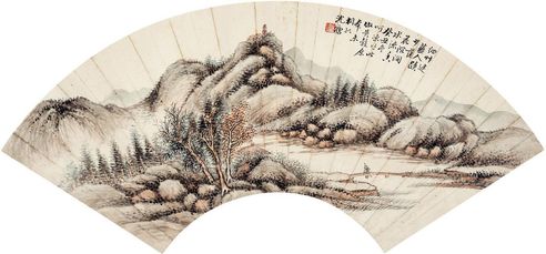 沈塘 溪山访友图
