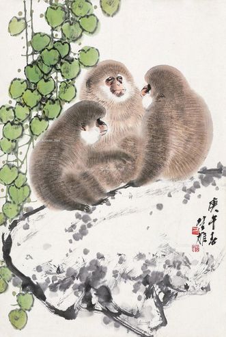 方楚雄 三猴图
