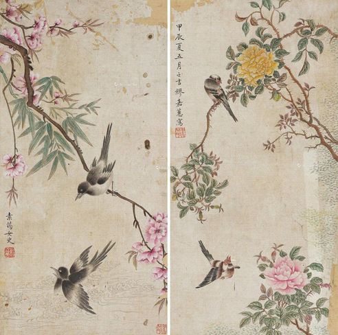 缪嘉惠 花鸟册页