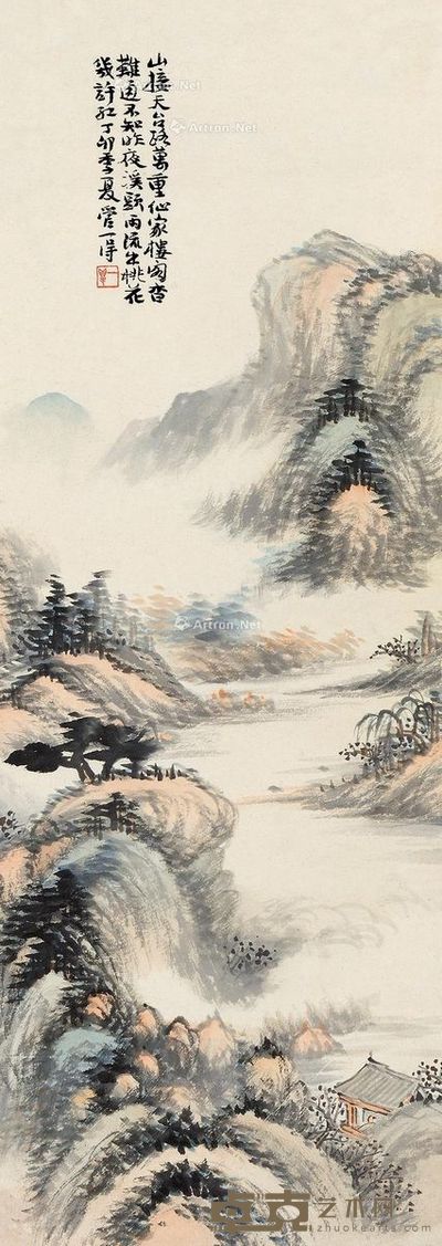 管一得 溪头春色 85×30cm