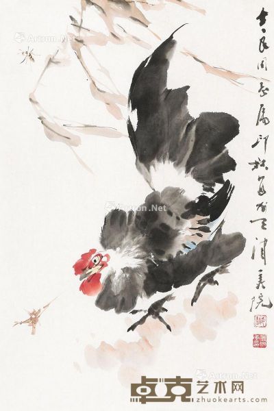 萧朗 公鸡 69×46cm