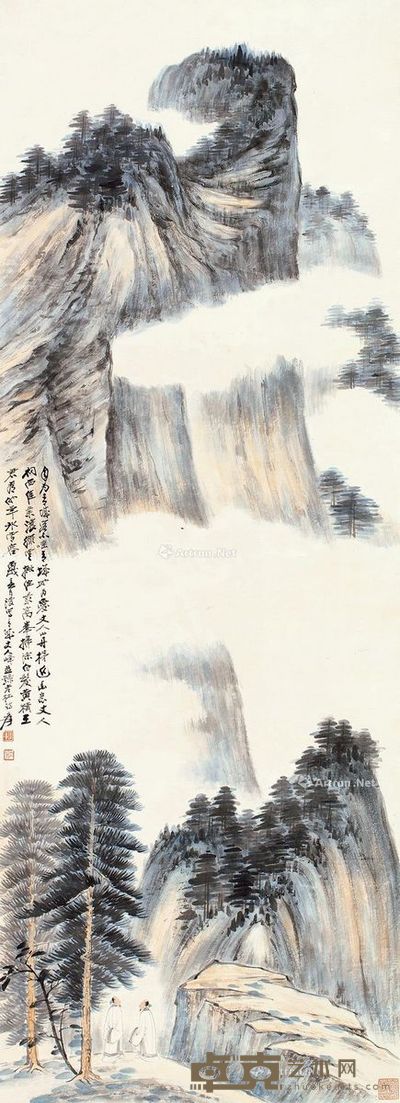 张大千 丈人峰 114×41cm