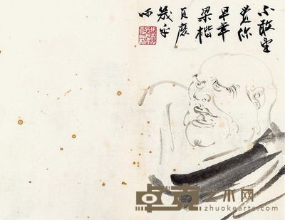 张大千 罗汉 11×17cm