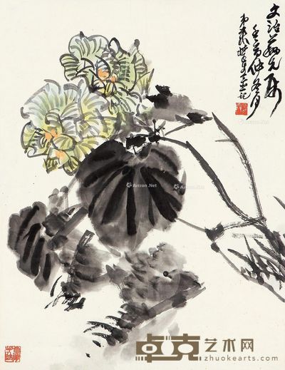 来楚生 花卉 68×52cm