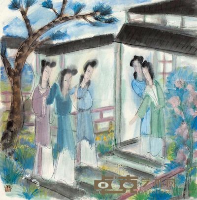 林风眠 五美图 68×66cm