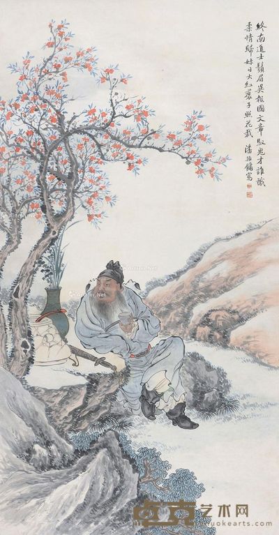 潘振镛 钟馗醉酒 143×74cm