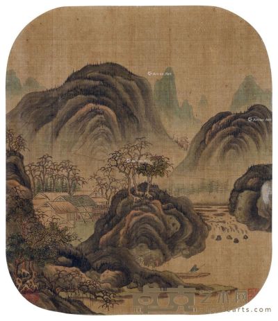 佚名 秋江归艇图 29×23cm