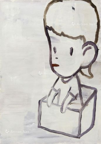 奈良美智 1995年作 无题 压克力 纸 画布