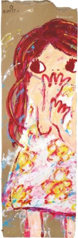 六角彩子 2008年作 红头发 压克力 卡纸