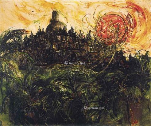 阿凡迪 1983年作 婆罗浮屠 油彩 画布