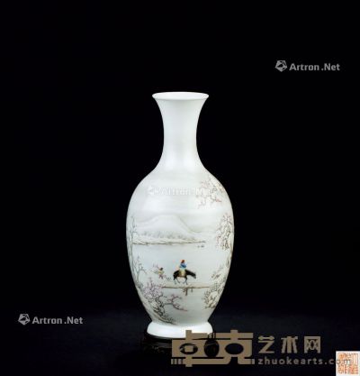 民国 薄胎雪景花瓶 高19.7cm