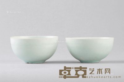宋代 影青茶杯 （一对） 直径7.2cm；高3.5cm
