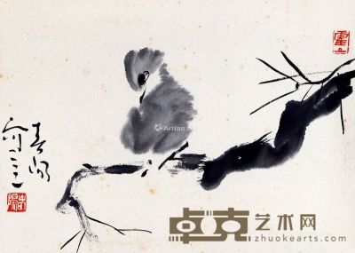 霍春阳 枝上雀鸟 31.5×44cm