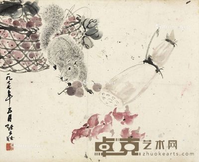 张大壮 松鼠图 39×47cm?