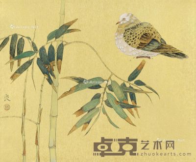 杨家良 翠竹小鸟 45×45cm