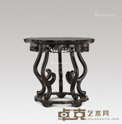 紫檀花几 高17.3cm;直径:19cm