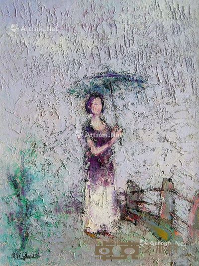 管伟骏 雨中情 60×80cm