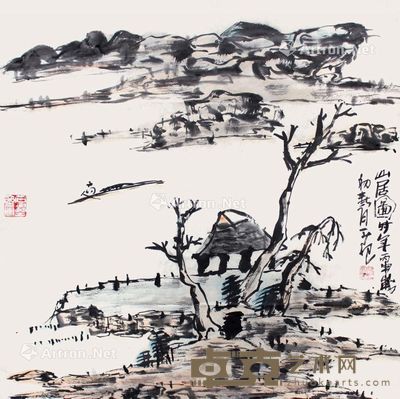 姜国华 山居图 68×68cm