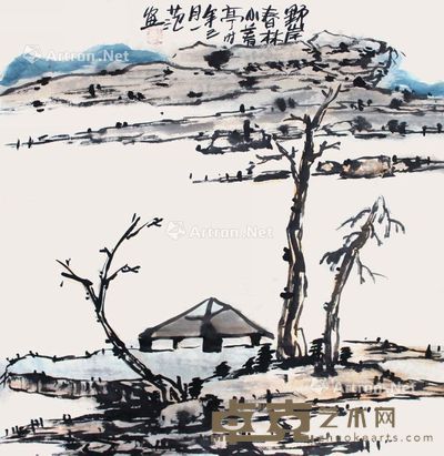 姜国华 野岸春林 68×68cm