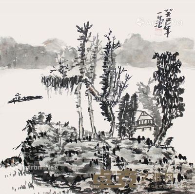 姜国华 山水 68×68cm