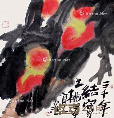 姜国华 三千年结实之桃 68×68cm