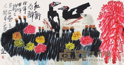 姜国华 红新为醉 68×136cm