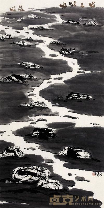 郭正英 八月戈壁 138×68cm
