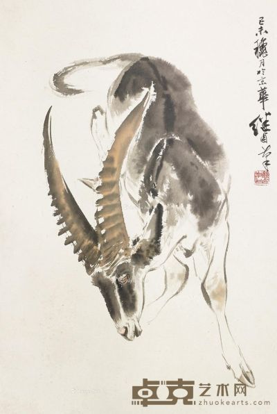 刘继卣 山羊图 65×44cm