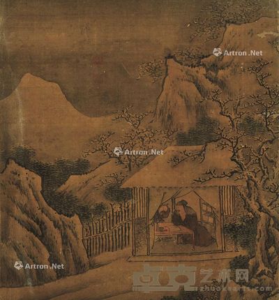 佚名 雪山读书图 32×29cm