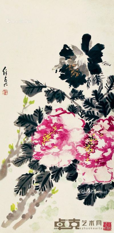 赫保真 牡丹 69×34cm