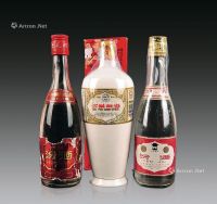 1990年代汾酒 竹叶青酒1组 3瓶