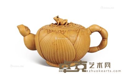 蒋蓉段泥荷蛙莲子壶 长19cm