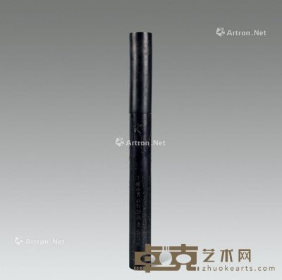 清代 乌木诗文签筒 高30cm