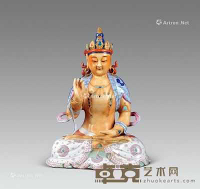 清代 粉彩佛像 高29cm