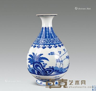 同治 官窑青花玉壶春瓶 高30cm