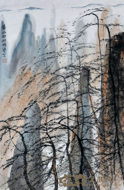 朱道平 黄山松林图 69*44