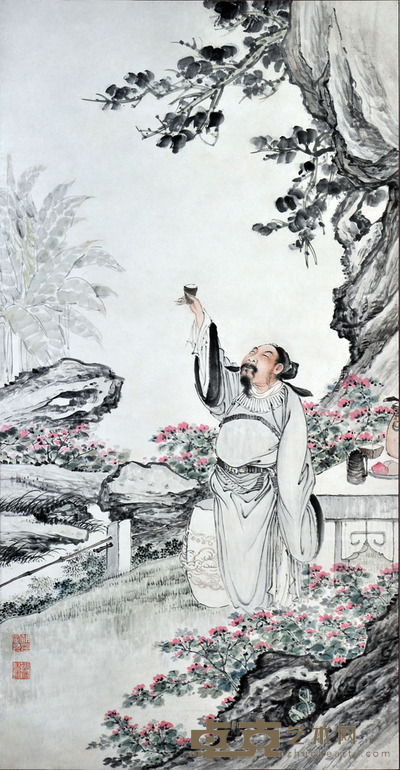 胡定九 太白醉酒 101*57