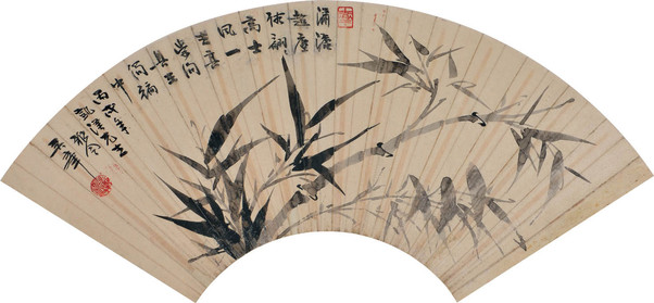 吴 峰 墨竹扇面