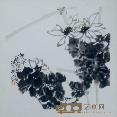 江文堪 花卉 34×33cm 约1.0平尺